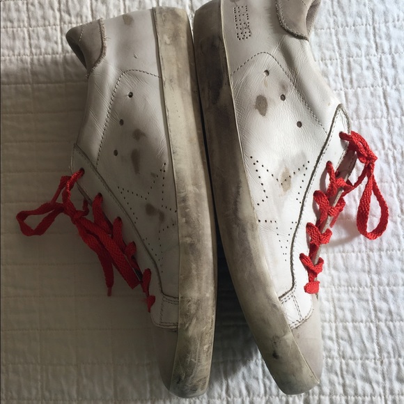 Golden Goose superstar white leather distressed sneaker w/suede toe - Picture 6 of 16